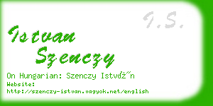 istvan szenczy business card